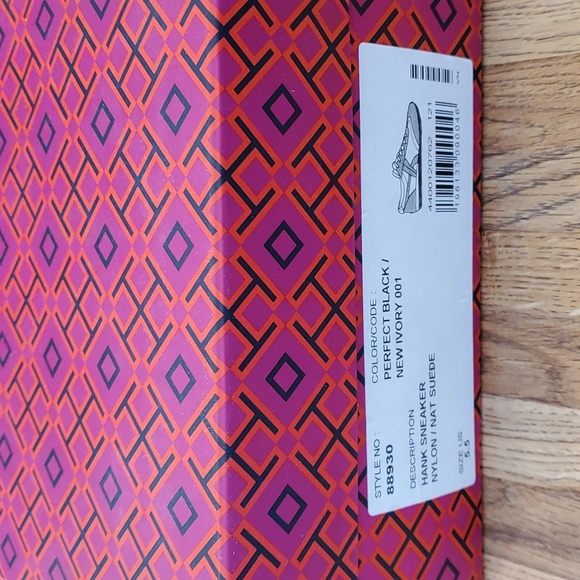 Tory Burch Hank Sneaker Nylon/ Nat Suede Perfect Black/ New Ivory 001 - Picture 5 of 10